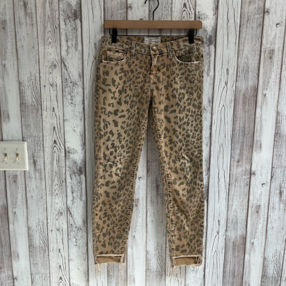 Current/Elliot animal print skinny leg jean size 25